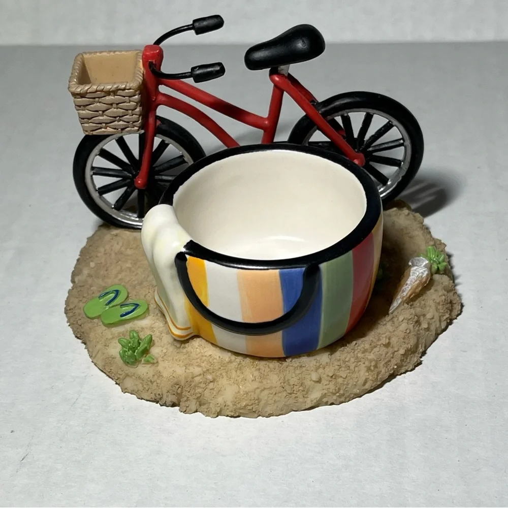 Yankee Candle Tea Light Holder Beach Themed with Red Bike‎